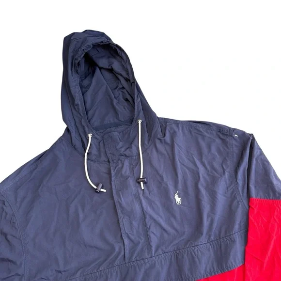 Polo Ralph Lauren Men’s Size M Performance Colorblock Windbreaker Red Blue Sport
